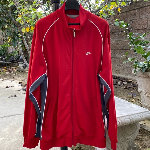 Nike Other - Nike Men's Full Zip Activewear Running Track Jacket in Red and Gray Size XL